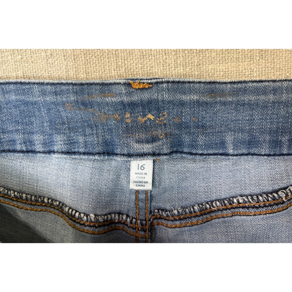 Seven7 Women Medium Wash Distressed High Rise Skinny Jeans Size 16 - Picture 11 of 15